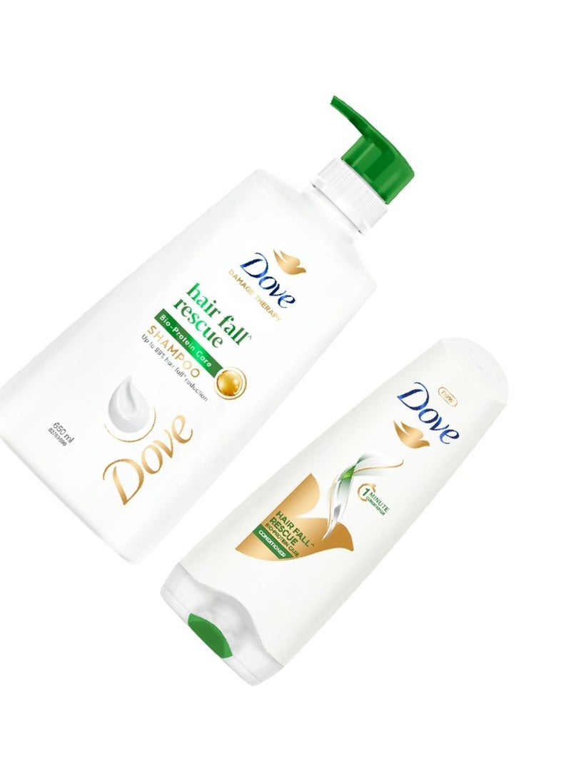 Dove Hair Fall Rescue Shampoo 650ml & Dove Hair Fall Rescue Conditioner 175ml, Combo | For Thicker Hair | Enriched with Nutrilock Actives - Image 4